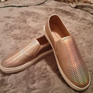 Holographic slip on shoes